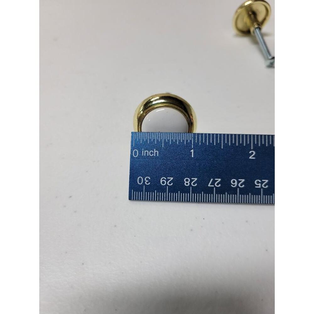 ✨ Set of 4 Gold Round Cabinet Knobs w/ Screws VTG Style Brass Look Drawer Pulls - Picture 7 of 12